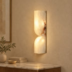 Vexo Art Deco Alabaster Tiered Wall Sconce - Lumovique