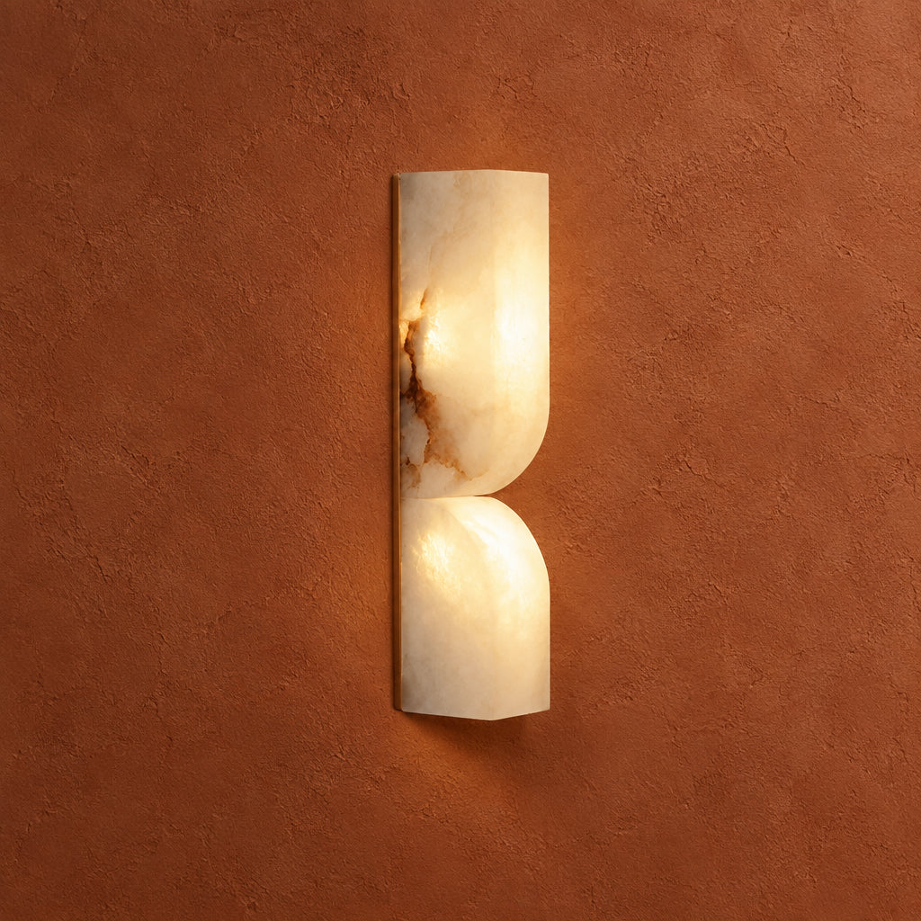 Vexo Art Deco Alabaster Tiered Wall Sconce - Lumovique