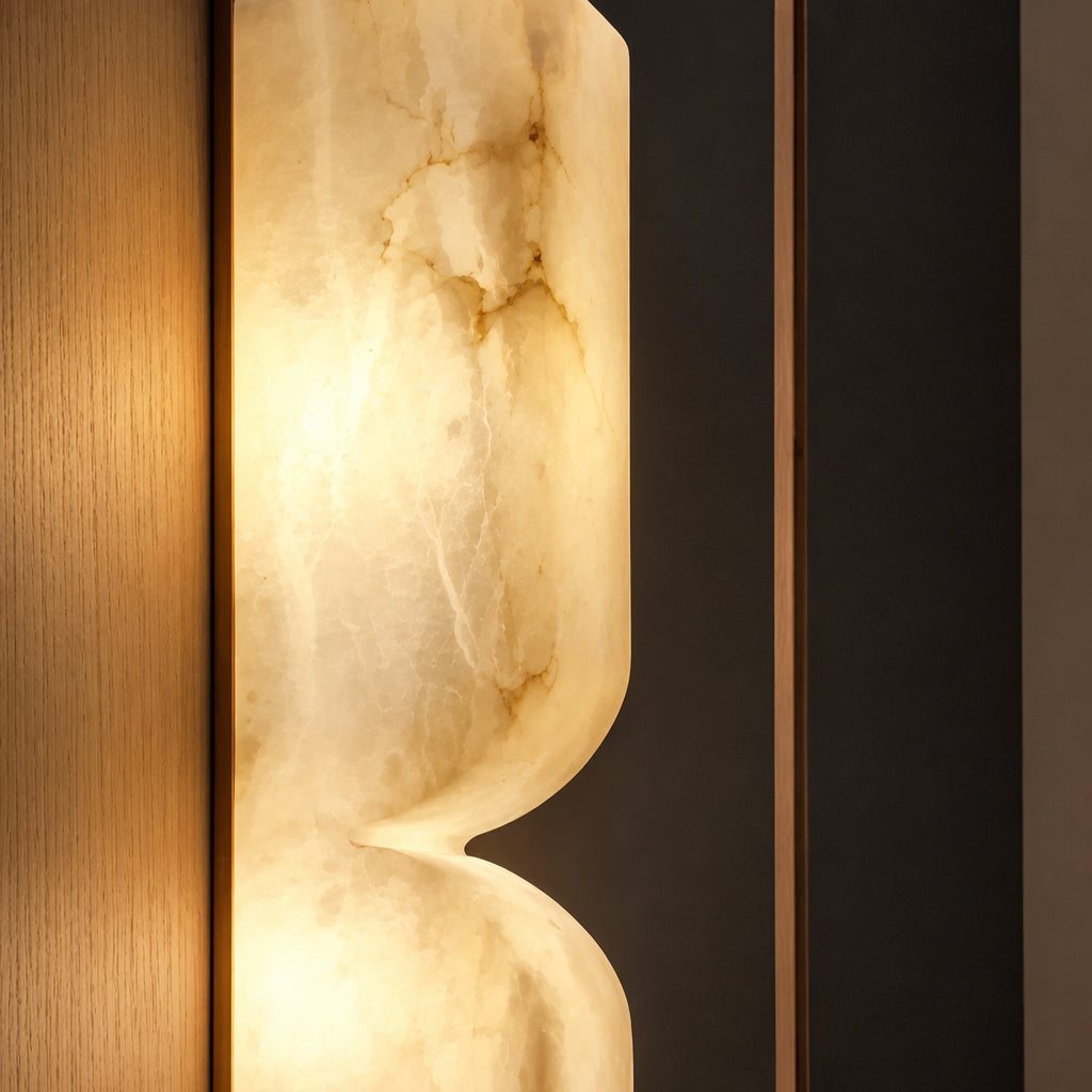 Vexo Art Deco Alabaster Tiered Wall Sconce - Lumovique