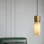 Seso Japandi Alabaster Cylinder Pendant Light - Lumovique