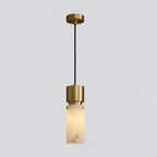 Seso Japandi Alabaster Cylinder Pendant Light - Lumovique