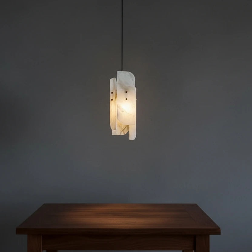 Avix Art Deco Alabaster Slab Pendant Light - Lumovique