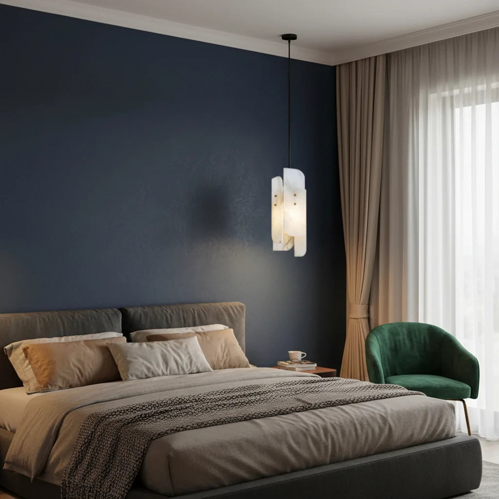 Avix Art Deco Alabaster Slab Pendant Light - Lumovique