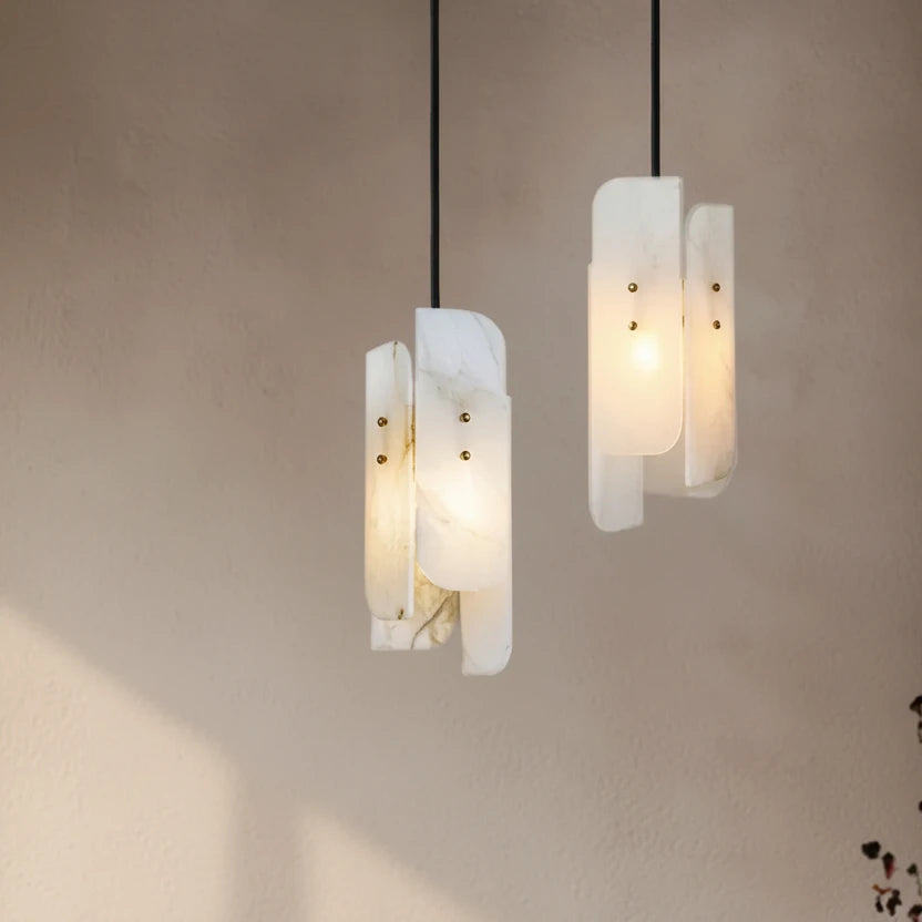 Avix Art Deco Alabaster Slab Pendant Light - Lumovique