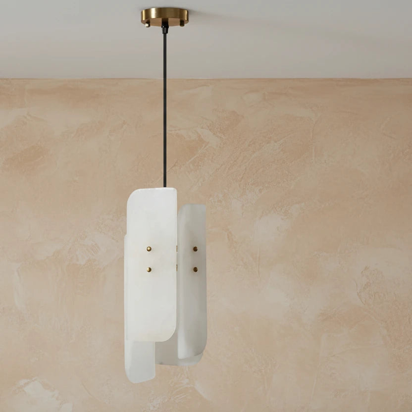 Avix Art Deco Alabaster Slab Pendant Light - Lumovique