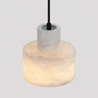 Zize Art Deco Alabaster Tiered Drum Pendant Light - Lumovique
