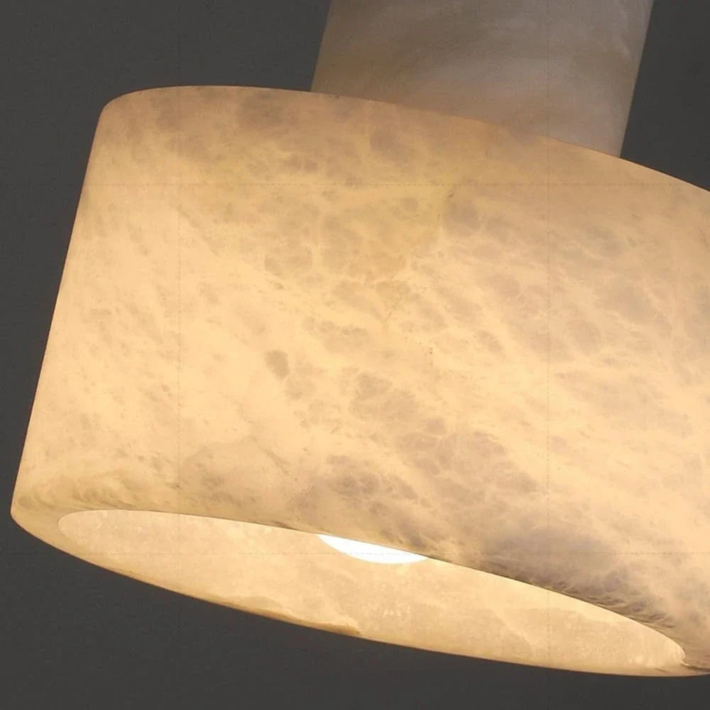 Zize Art Deco Alabaster Tiered Drum Pendant Light - Lumovique