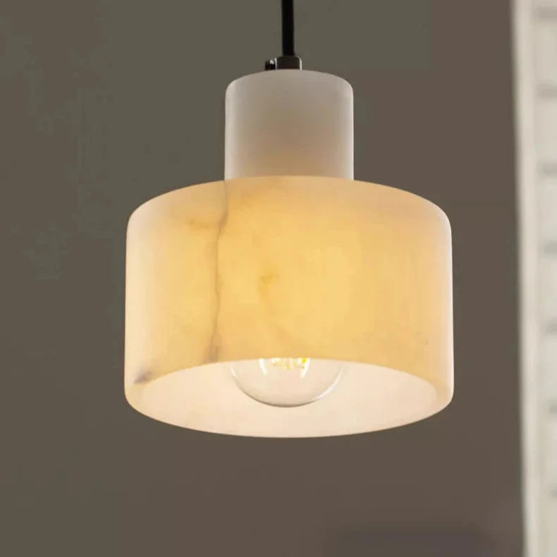 Zize Art Deco Alabaster Tiered Drum Pendant Light - Lumovique