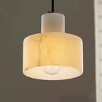 Zize Art Deco Alabaster Tiered Drum Pendant Light - Lumovique