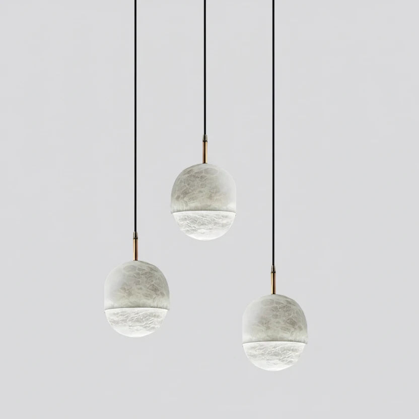 Jexa Minimalist Alabaster Globe Pendant Light - Lumovique