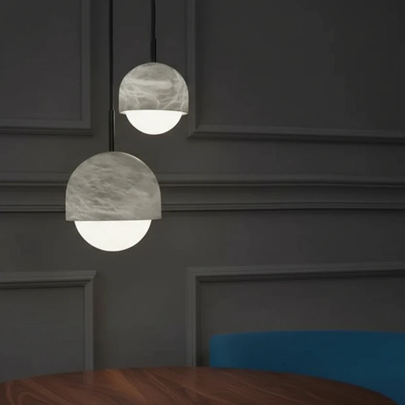 Jexa Minimalist Alabaster Globe Pendant Light - Lumovique