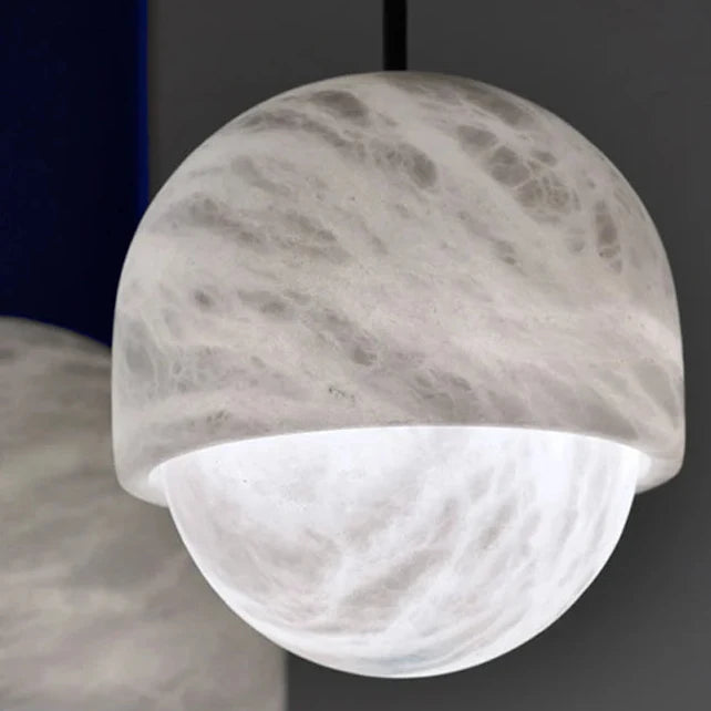 Jexa Minimalist Alabaster Globe Pendant Light - Lumovique