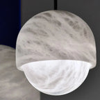 Jexa Minimalist Alabaster Globe Pendant Light - Lumovique
