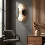 Leso Minimalist Alabaster Pill Wall Sconce - Lumovique
