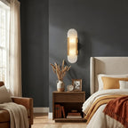 Leso Minimalist Alabaster Pill Wall Sconce - Lumovique
