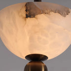 Luvia Mid Century Alabaster Double Dome Pendant Light - Lumovique