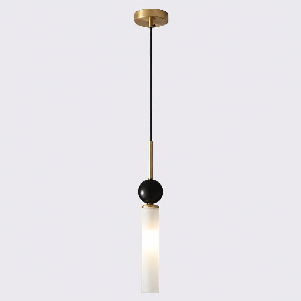Zyle Mid Century Marble Ball Tube Pendant Light - Lumovique