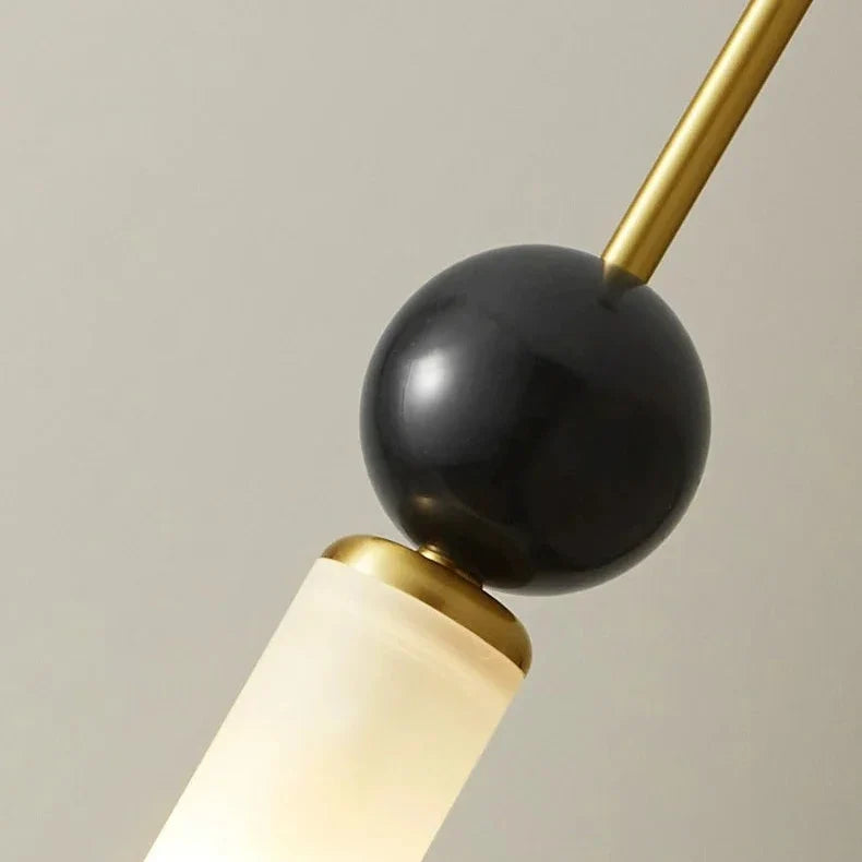 Zyle Mid Century Marble Ball Tube Pendant Light - Lumovique