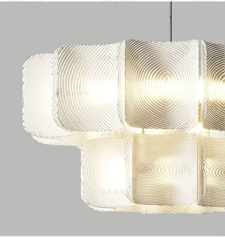 Zilo Minimalist Ribbed Tiered Drum Chandelier - Lumovique