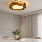 Orvo Mid Century Amber Layered Flush Mount Ceiling Light - Lumovique