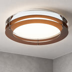 Orvo Mid Century Amber Layered Flush Mount Ceiling Light - Lumovique