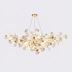 Yavo Ceramic Ginkgo Leaf Branch Chandelier - Lumovique