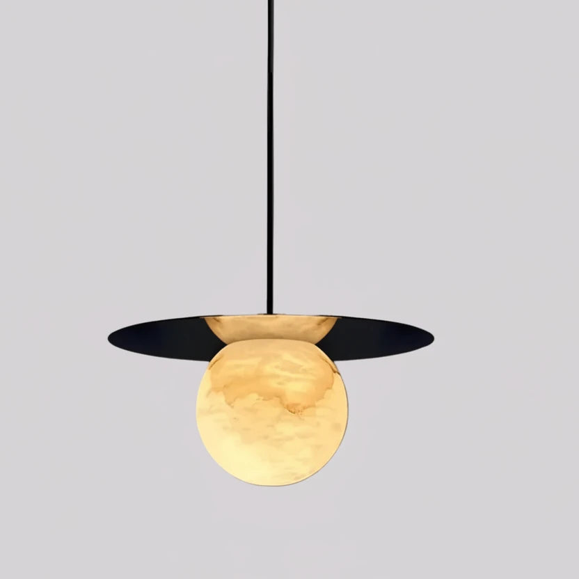 Tezo Japandi Alabaster Globe Pendant Light - Lumovique