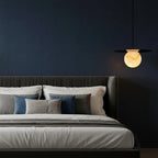 Tezo Japandi Alabaster Globe Pendant Light - Lumovique