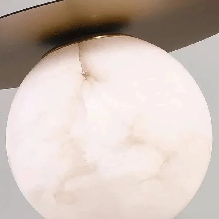 Tezo Japandi Alabaster Globe Pendant Light - Lumovique