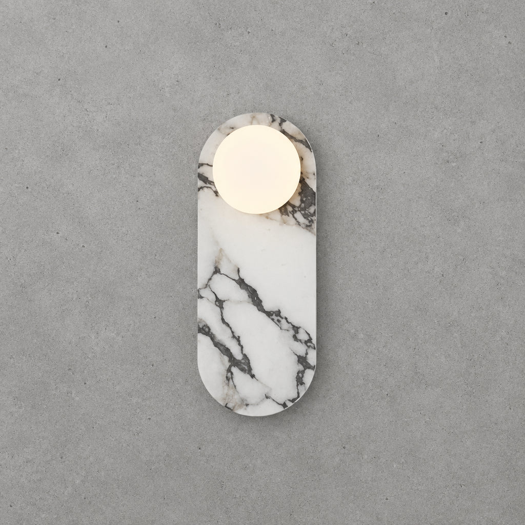 Nuzi Mid Century Marble Glass Globe Wall Sconce - Lumovique