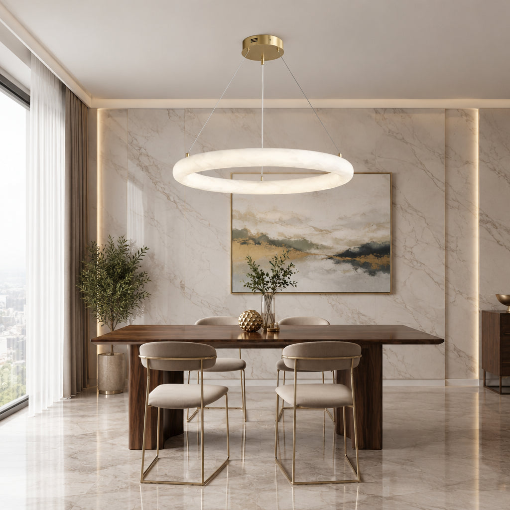Civi Spanish Alabaster Ring Chandelier - Lumovique