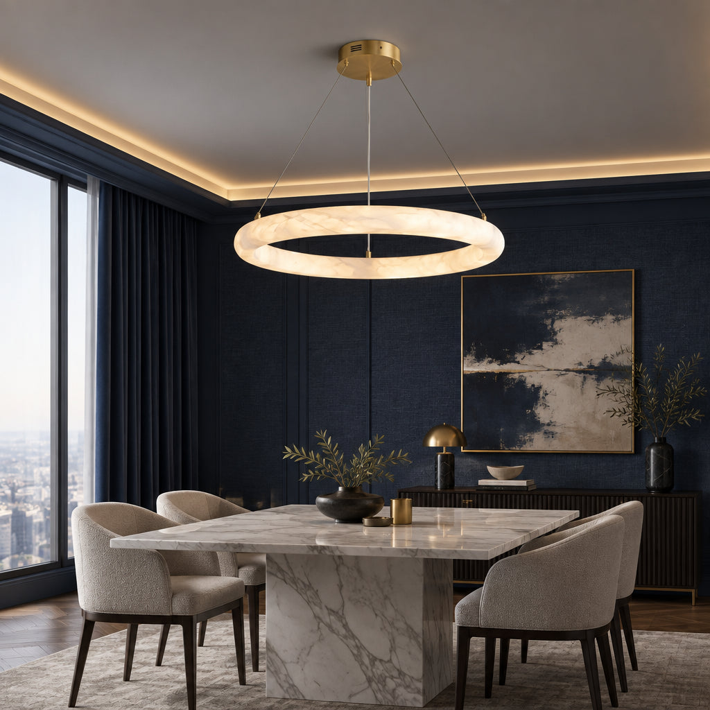 Civi Spanish Alabaster Ring Chandelier - Lumovique