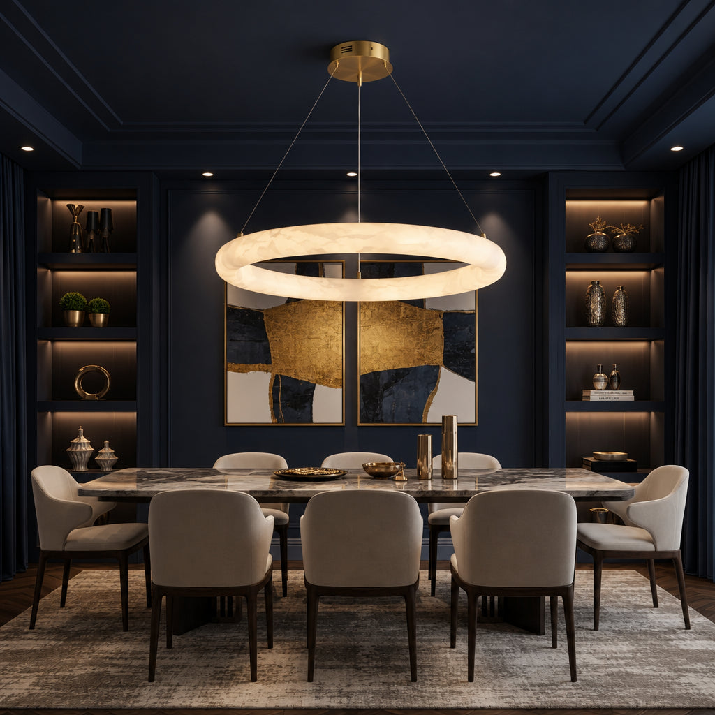 Civi Spanish Alabaster Ring Chandelier - Lumovique