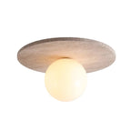 Faro Wabi Sabi Travertine Flush Mount Ceiling Light - Lumovique