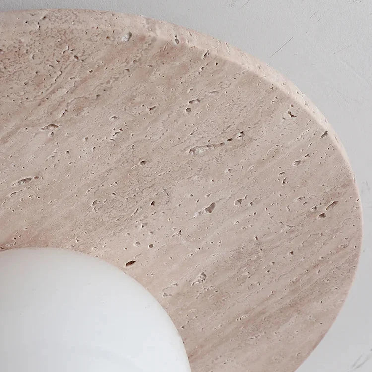 Faro Wabi Sabi Travertine Flush Mount Ceiling Light - Lumovique