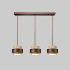 Vyli Wabi Sabi Travertine Wood Pendant Light - Lumovique