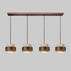 Vyli Wabi Sabi Travertine Wood Pendant Light - Lumovique