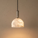 Valo Mid Century Alabaster Dome Pendant Light - Lumovique