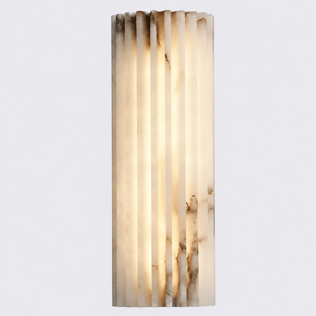 Nuse Art Deco Alabaster Fluted Wall Sconce - Lumovique