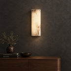 Nuse Art Deco Alabaster Fluted Wall Sconce - Lumovique