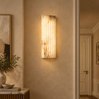 Nuse Art Deco Alabaster Fluted Wall Sconce - Lumovique