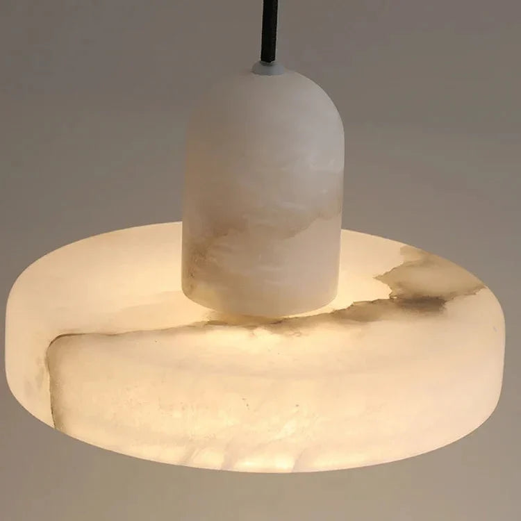 Taso Minimalist Alabaster Disc Pendant Light - Lumovique