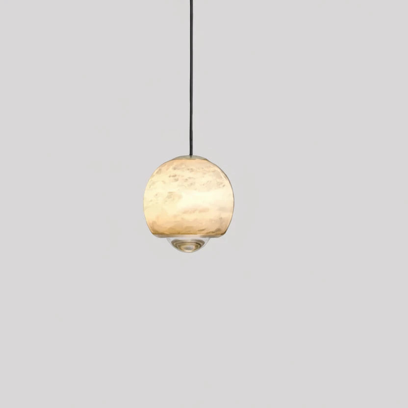 Xevi Mid Century Alabaster Globe Pendant Light - Lumovique