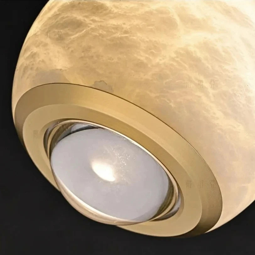 Xevi Mid Century Alabaster Globe Pendant Light - Lumovique