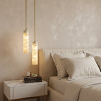 Zora Japandi Alabaster Long Tube Pendant Light - Lumovique