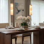 Zora Japandi Alabaster Long Tube Pendant Light - Lumovique