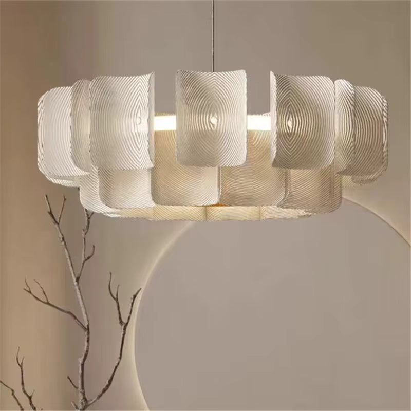 Zilo Minimalist Ribbed Tiered Drum Chandelier - Lumovique