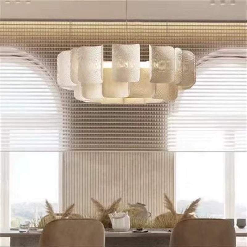 Zilo Minimalist Ribbed Tiered Drum Chandelier - Lumovique