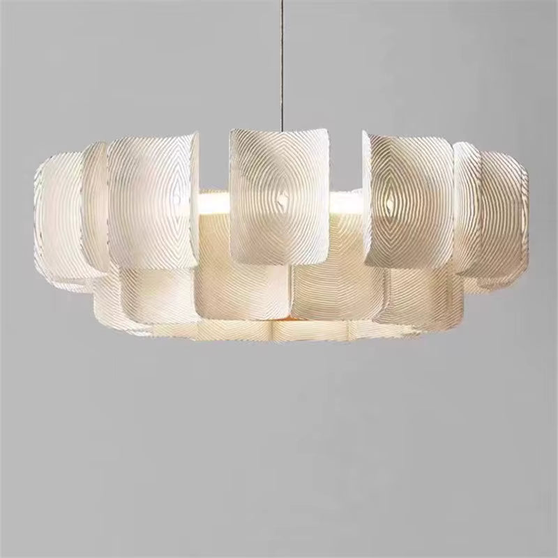 Zilo Minimalist Ribbed Tiered Drum Chandelier - Lumovique