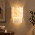Zorin Spanish Alabaster Curved Wall Sconce - Lumovique